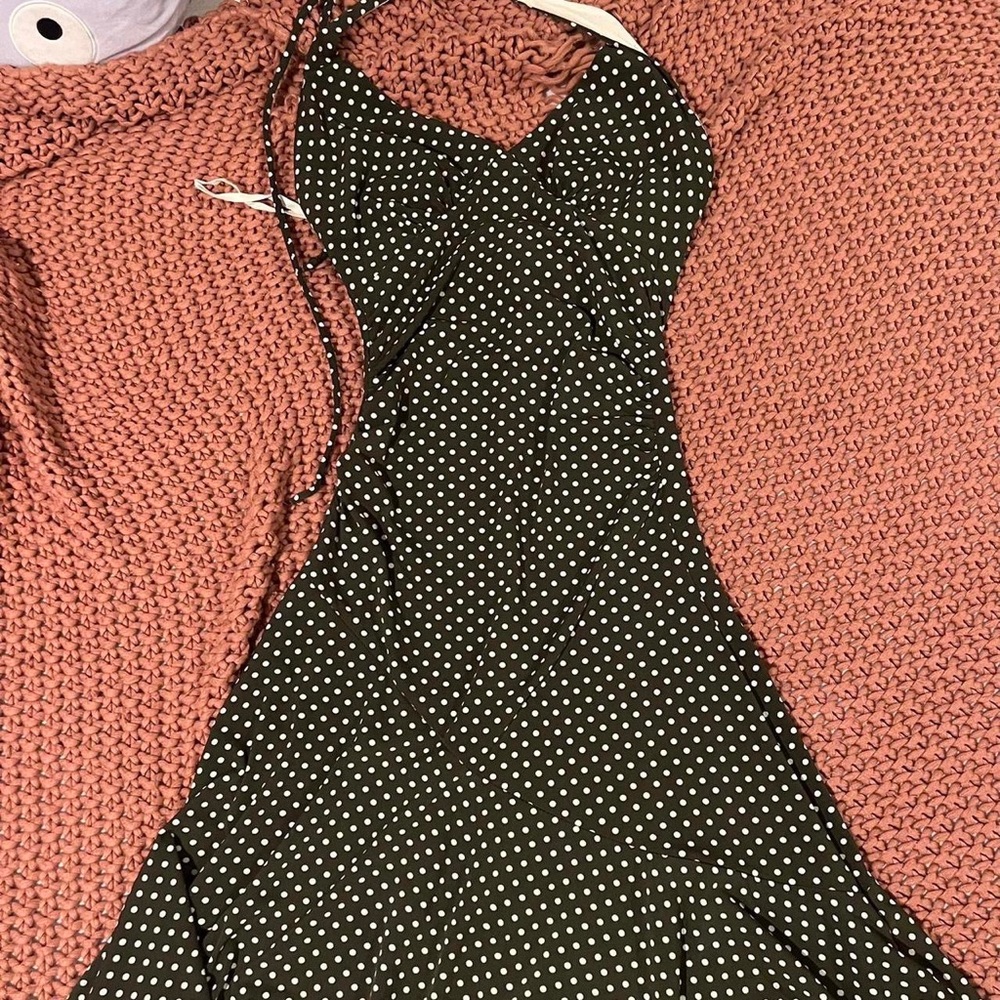 Beautiful forest green, polkadot, vintage fairy dress 🧚